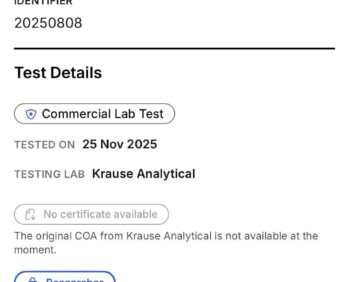 Purity COA IPA finnrick